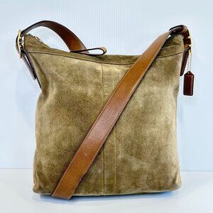 Vintage Coach Legacy Convertible Crossbody Hobo 9324 Olive Suede Y2K